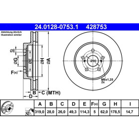 ATE Brzdový kotouč větraný Ø319mm 24.0128-0753.1_thumb2