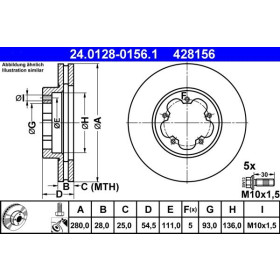 ATE Brzdový kotouč větraný Ø280mm 24.0128-0156.1_thumb2