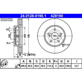 ATE Brzdový kotouč větraný Ø296mm 24.0128-0190.1_thumb2