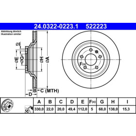 ATE Brzdový kotouč větraný Ø330mm 24.0322-0223.1_thumb2