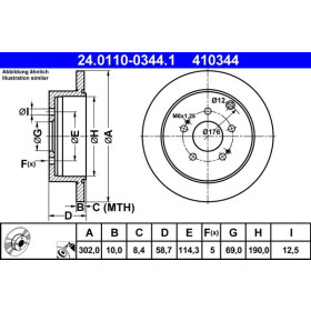 ATE Brzdový kotouč plný Ø302mm 24.0110-0344.1_thumb2