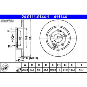 ATE Brzdový kotouč plný Ø265mm 24.0111-0144.1_thumb2