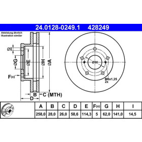 ATE Brzdový kotouč větraný Ø258mm 24.0128-0249.1_thumb2