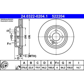 ATE Brzdový kotouč větraný Ø276mm 24.0322-0204.1_thumb2