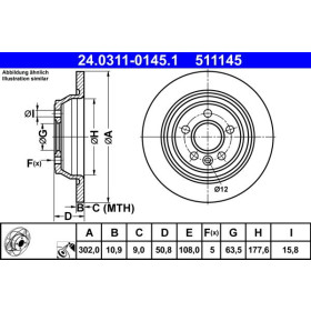 ATE Brzdový kotouč plný Ø302mm 24.0311-0145.1_thumb2