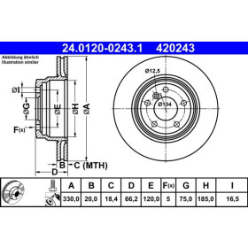 ATE Brzdový kotouč větraný Ø330mm 24.0120-0243.1_thumb2