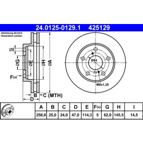 ATE Brzdový kotouč větraný Ø258mm 24.0125-0129.1_thumb2