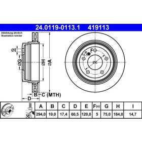 ATE Brzdový kotouč větraný Ø294mm 24.0119-0113.1_thumb2