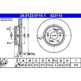 ATE Brzdový kotouč větraný Ø282mm 24.0123-0110.1_thumb2