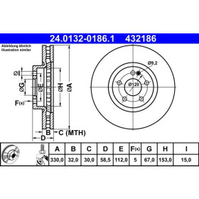 ATE Brzdový kotouč větraný Ø330,0mm 24.0132-0186.1_thumb2