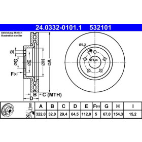 ATE Brzdový kotouč větraný Ø322mm 24.0332-0101.1_thumb2