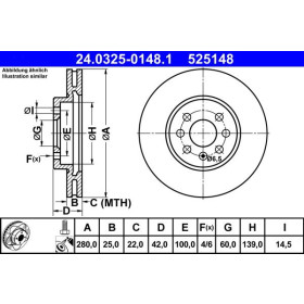 ATE Brzdový kotouč větraný Ø280mm 24.0325-0148.1_thumb2