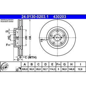 ATE Brzdový kotouč větraný Ø326mm 24.0130-0203.1_thumb2