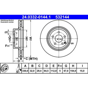 ATE Brzdový kotouč větraný Ø330mm 24.0332-0144.1_thumb2