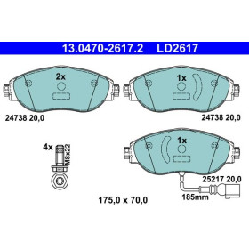 ATE Sada vysoce výkonných brzdových obložení 13.0470-2617.2_thumb2