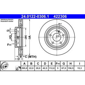 ATE Brzdový kotouč větraný Ø295,0mm 24.0122-0306.1_thumb2