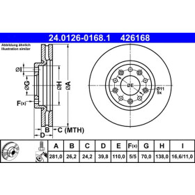 ATE Brzdový kotouč větraný Ø281mm 24.0126-0168.1_thumb2