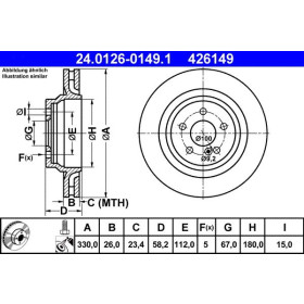 ATE Brzdový kotouč větraný Ø330mm 24.0126-0149.1_thumb2