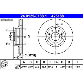 ATE Brzdový kotouč větraný Ø299mm 24.0125-0188.1_thumb2