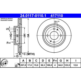 ATE Brzdový kotouč větraný Ø257mm 24.0117-0110.1_thumb2