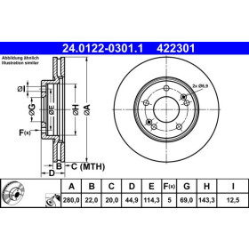 ATE Brzdový kotouč větraný Ø280,0mm 24.0122-0301.1_thumb2