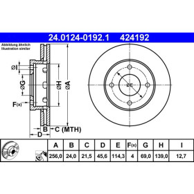 ATE Brzdový kotouč větraný Ø256mm 24.0124-0192.1_thumb2