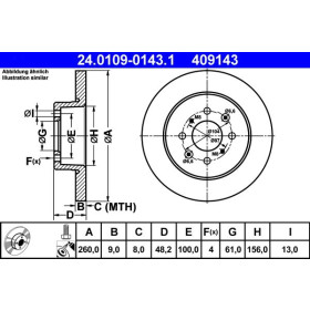 ATE Brzdový kotouč plný Ø260mm 24.0109-0143.1_thumb2