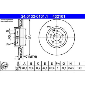 ATE Brzdový kotouč větraný Ø322mm 24.0132-0101.1_thumb2