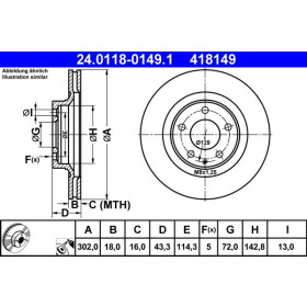 ATE Brzdový kotouč větraný Ø302mm 24.0118-0149.1_thumb2