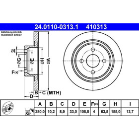 ATE Brzdový kotouč plný Ø280mm 24.0110-0313.1_thumb2