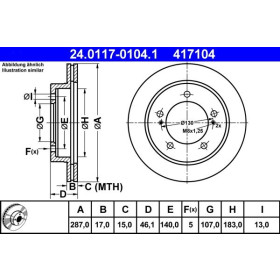 ATE Brzdový kotouč větraný Ø287mm 24.0117-0104.1_thumb2