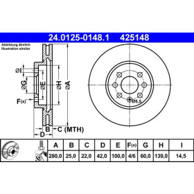 ATE Brzdový kotouč větraný Ø280mm 24.0125-0148.1_thumb2