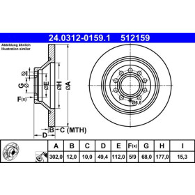 ATE Brzdový kotouč plný Ø302mm 24.0312-0159.1_thumb2