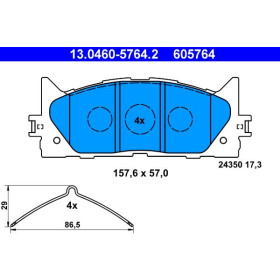 ATE Sada brzdových doštiček 13.0460-5764.2_thumb2