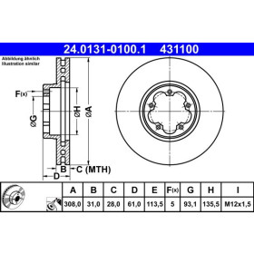 ATE Brzdový kotouč větraný Ø308mm 24.0131-0100.1_thumb2