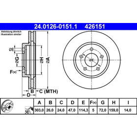 ATE Brzdový kotouč větraný Ø303mm 24.0126-0151.1_thumb2