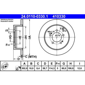 ATE Brzdový kotouč plný Ø302mm 24.0110-0330.1_thumb2