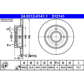 ATE Brzdový kotouč plný Ø240mm 24.0312-0141.1_thumb2