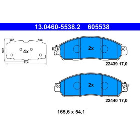 ATE Sada brzdových doštiček, kotoučová brzda 13.0460-5538.2_thumb2