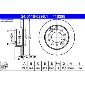 ATE Brzdový kotouč plný Ø258mm 24.0110-0298.1_thumb2