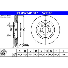 ATE Brzdový kotouč větraný Ø280mm 24.0322-0100.1_thumb2