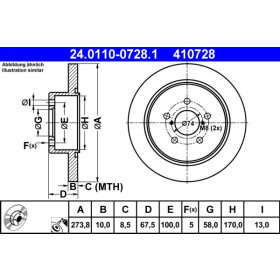 ATE Brzdový kotouč plný Ø274mm 24.0110-0728.1_thumb2