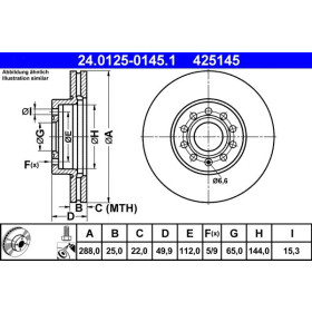 ATE Brzdový kotouč větraný Ø288mm 24.0125-0145.1_thumb2