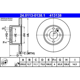 ATE Brzdový kotouč plný Ø255mm 24.0113-0138.1_thumb2