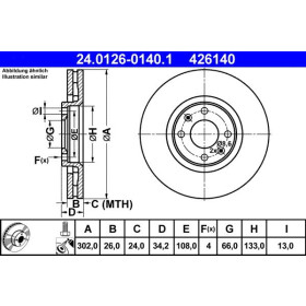 ATE Brzdový kotouč větraný Ø302mm 24.0126-0140.1_thumb2