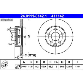 ATE Brzdový kotouč plný Ø241mm 24.0111-0142.1_thumb2