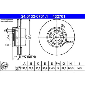 ATE Brzdový kotouč větraný Ø296mm 24.0132-0701.1_thumb2