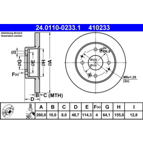 ATE Brzdový kotouč plný Ø260mm 24.0110-0233.1_thumb2