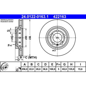 ATE Brzdový kotouč větraný Ø256mm 24.0122-0163.1_thumb2