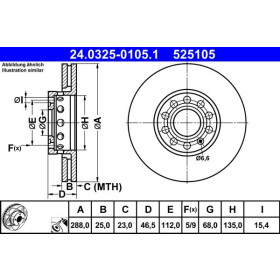 ATE Brzdový kotouč větraný Ø288mm 24.0325-0105.1_thumb2